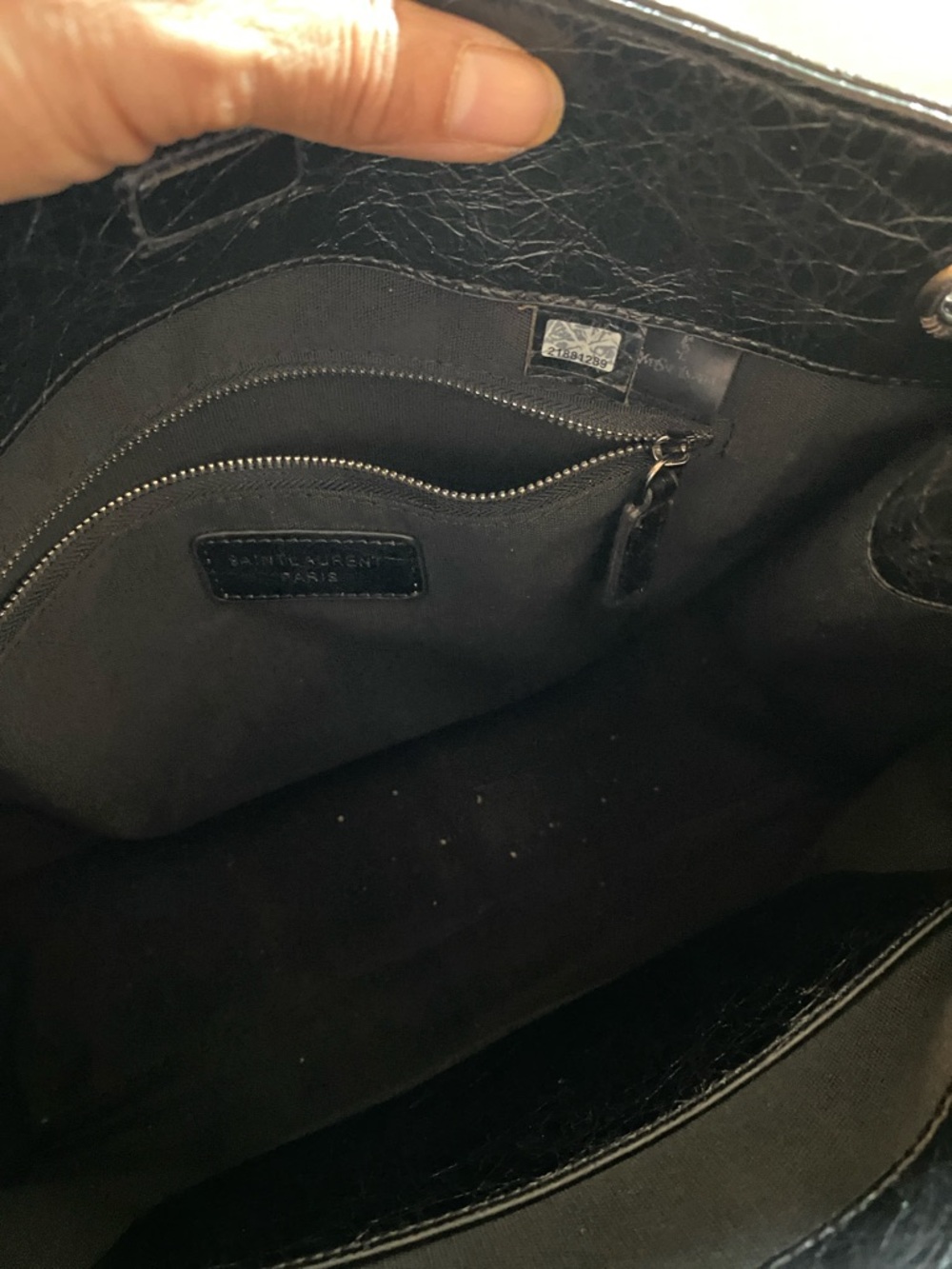 Saint Laurent YSL Niki Shopping Bag Black Vintage Calfskin with Silver Hardware - Picture 9 of 9